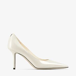 Jimmy Choo Love 85 Patent Leather Pointed-Toe Pump - 9 - Latte